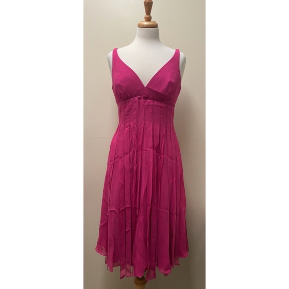 fuchsia silk dress